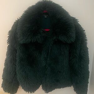 Green Wild Fable Furry Coat - Size XS